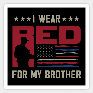 I Wear Red For My Brother Sticker